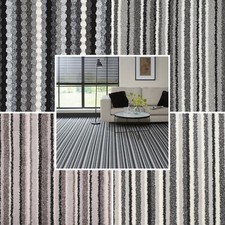 Grey Striped Carpets Grey