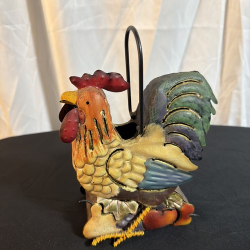 Colorful tin rooster - colorful,