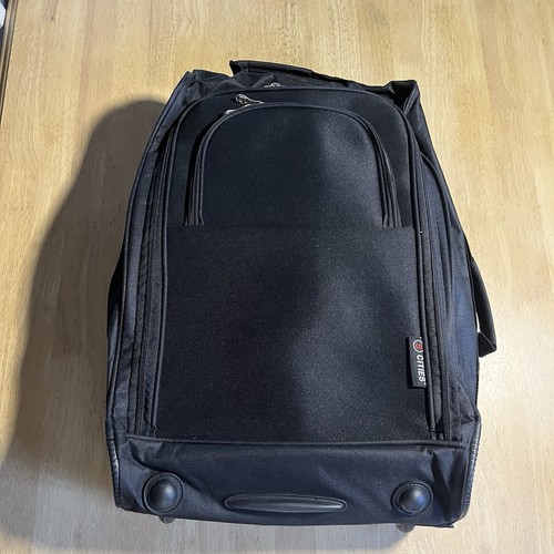 Pull along black suitcase