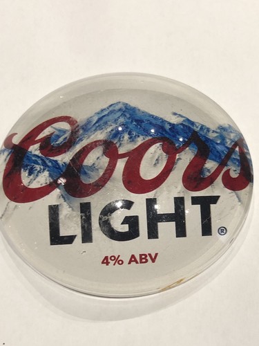 Coors light round pump badge - round,
