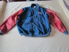Walt Disney World Planet Hollywood Jacket blue denim/tan leather sleeve size XL