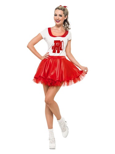 Sandy cheerleader costume red - cheerleader,