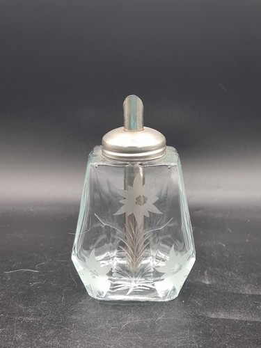 Vintage etched glass - etched, sugar