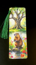 Beaver wooden bookmark - beaver,