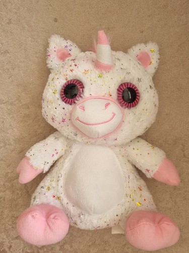 White pink glitter unicorn - white,