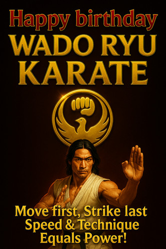 Wado ryu karate birthday card - birthday,
