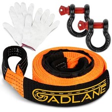 GADLANE Tow Strap 5m 10 Tons Heavy Duty Car Road Recovery Rope +2 Hooks