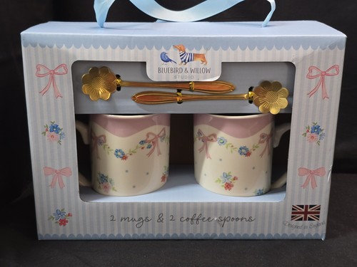 Bluebird and willow - pink, bows