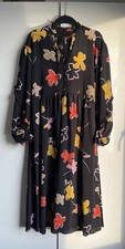 Ted Baker Oversized Midi Dress With Ruffles in BLACK YVIEE ~ Size 1 ~ Worn Twice