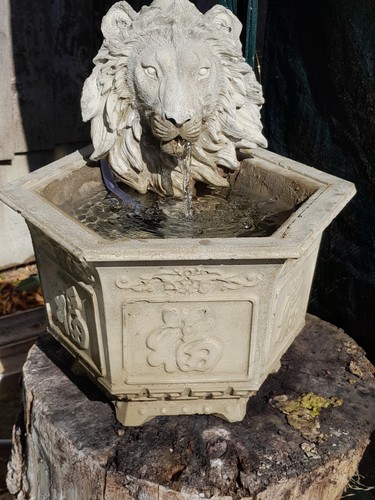 Stone lions head with - lions, stand