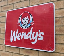 Genuine Street Road Highway Sign USA American Wendy's Fast Food Restaurant 