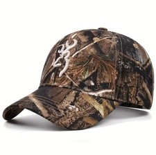 Dark Brown Autumn Leaves Woodland Forrest Camouflage Baseball Cap Embroidered 14