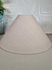 vintage beige coolie light lamp shade natural fabric 14.5 x 8 in cottagecore