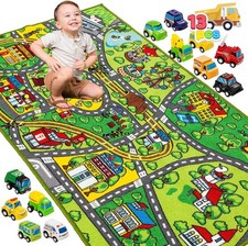 Kids City Playmat Rug with 12