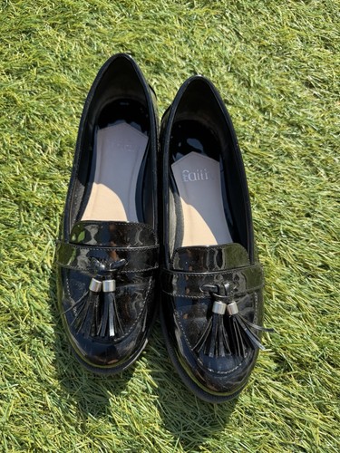 Faith black patent slip - black, in