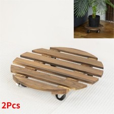 2x Wood 30cm Flower Pot Holder