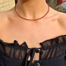 red garnet choker necklace