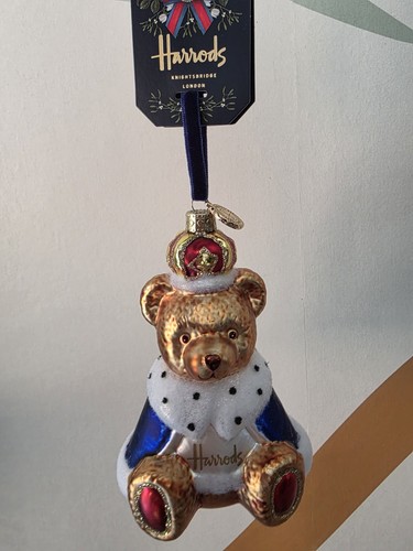 Harrods glass bear blue - harrods,