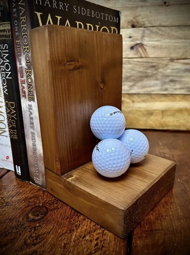 Golf ball wood bookends set - ball, (set