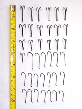 VINTAGE RE-CYCLED DOUBLE (19) & SINGLE (20) SALMON FLY HOOKS JAPANNED. ALL V.G