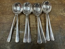 8 SILVER PLATED EPNS SOUP SPOONS GRECIAN PATTERN J TURNER SHEFFIELD 8”