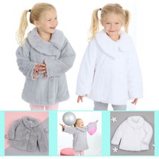 Kids Girls Faux Fur Cape Coat