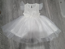 Baby Girls Dresses Wedding, Flower Girls, Christening, Occasions  white 2-3 year