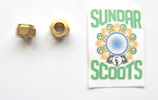 PAIR OF BRASS EXHAUST NUTS .GOOD FOR GP,SX,TV & LI LAMBRETTA SCOOTERS