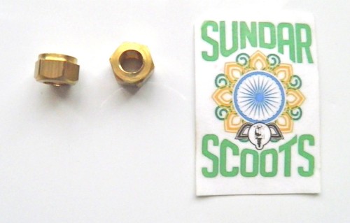 Pair brass exhaust nuts - brass,
