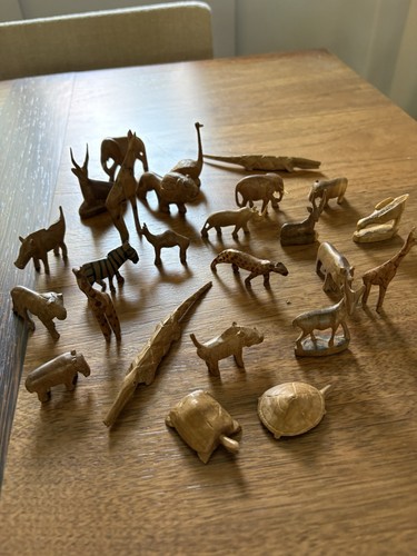 Vintage carved wooden - wooden, animals
