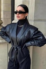 Ladies Black Premium Leather