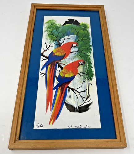 Vintage feather painting - vintage, el