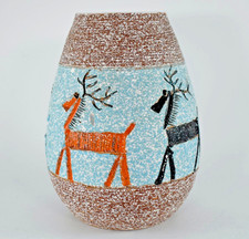 VINTAGE MID-CENTURY FRATELLI FANCIULLACCI for BITOSSI CERAMIC STAG DEER VASE