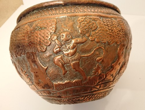 Antique indian copper bowl - indian, pot