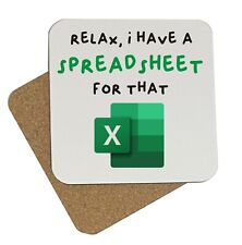Funny Spreadsheet Office Work Novelty Glossy Wooden Coaster Tea/Coffee co22