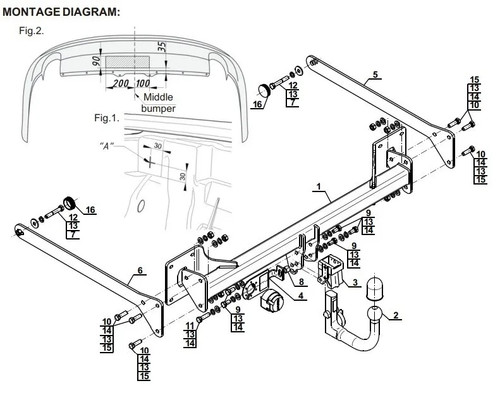 Detachable swan neck tow - detachable,