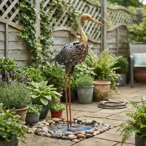 Giant heron solar light - heron,