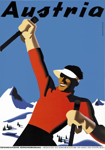 T48 vintage austria skiing - vintage,