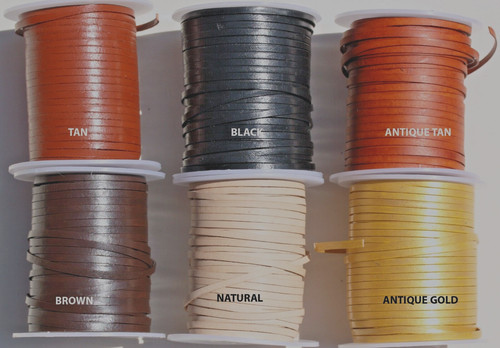 Flat leather strips - leather, 3mm/