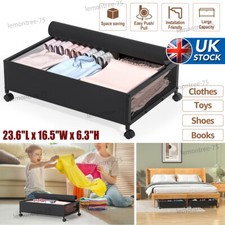 Under Bed Storage Organizer UnderBed Containers Box with Wheels & Lid Bedroom 