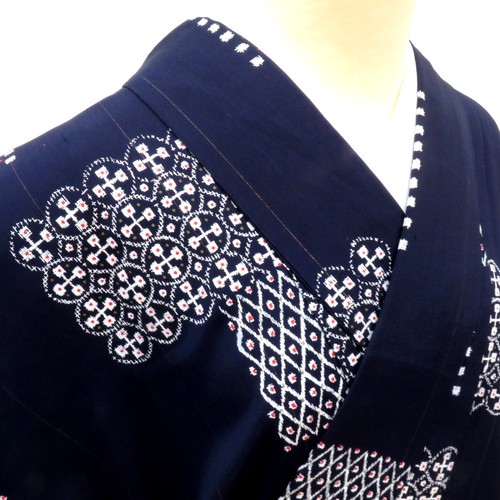 Antique kimono silk - antique, round