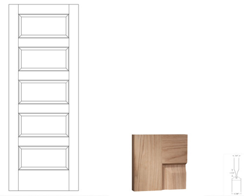 Red oak panel equal raised - red,
