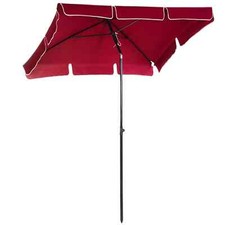 Aluminium Sun Umbrella Parasol Patio Rectangular 2M x 1.3M - Red