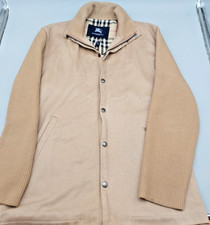 Burberry Knit/Fleece Beige Casual Zip Up Jacket Size 4 (38" Chest) (W29)