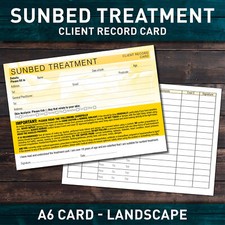 Pack of Client customer record Cards for Sunbed Tanning Salons gyms 18+