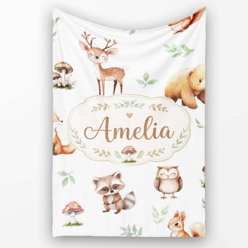 Soft fleece blanket woodland - fleece,