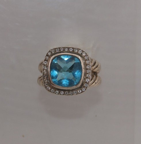 Blue cushion cut - blue, with