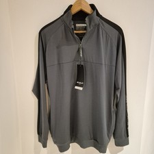 Stuburt Golf Size Medium Men's Grey Black Ribbed Collar Mid Layer Windproof NEW