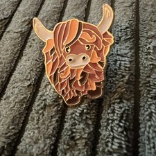 Highland Cow Coo Enamel Pin