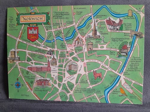 Norwich map card 36083